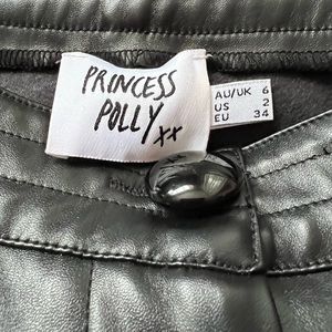 PRINCESS POLLY Black Faux Leather Pants
